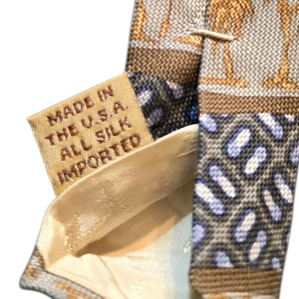 Tommy Bahama 100% Silk Tie Palm Tree Beach Hut Tropical Island Resort Necktie